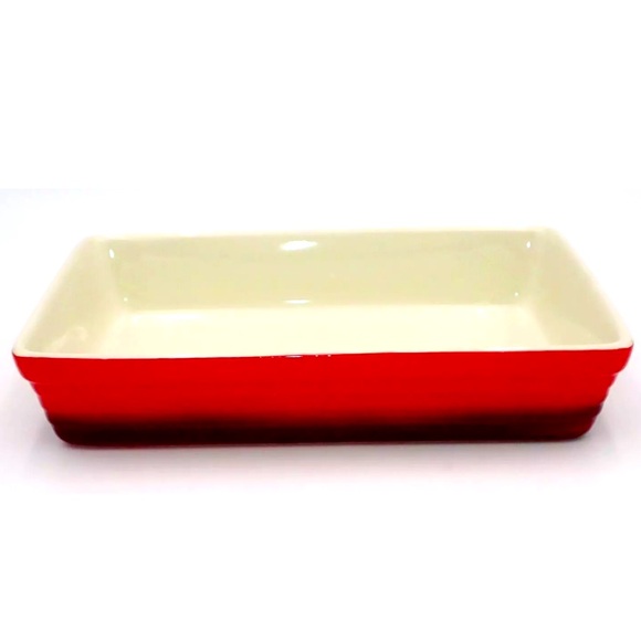 Mayfair & Jackson Casserole Dish Red Rectangle 11" x 7.5" x 2" Bake Microwavable - Picture 3 of 11